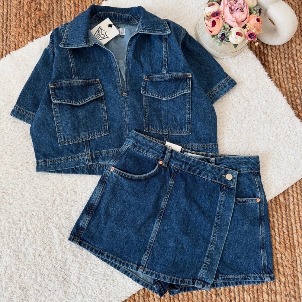 Denim matching set